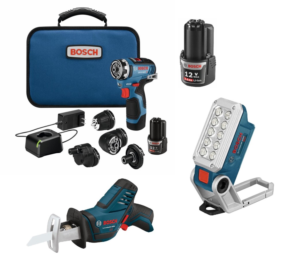 Bosch 12V 3 Tool Combo Kit Interior Finishing Bundle - Intensery