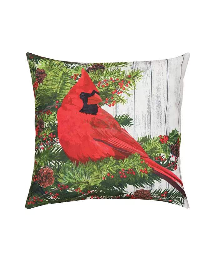 CandF Home Christmas Bird Indoor Outdoor Pillow - Intensery