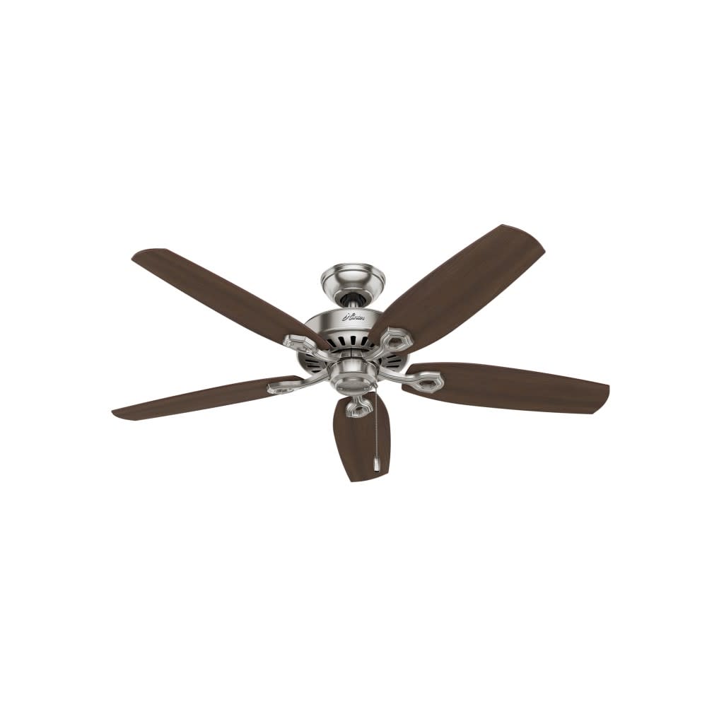 Hunter Builder Elite Ceiling Fan 52 Nickel Brazilian Cherry - Intensery