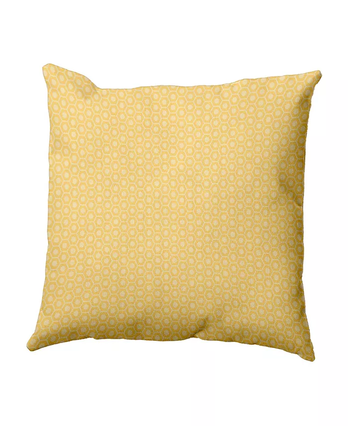 E by Design 16 Inch Yellow Decorative Geometric Throw Pillow - Intensery