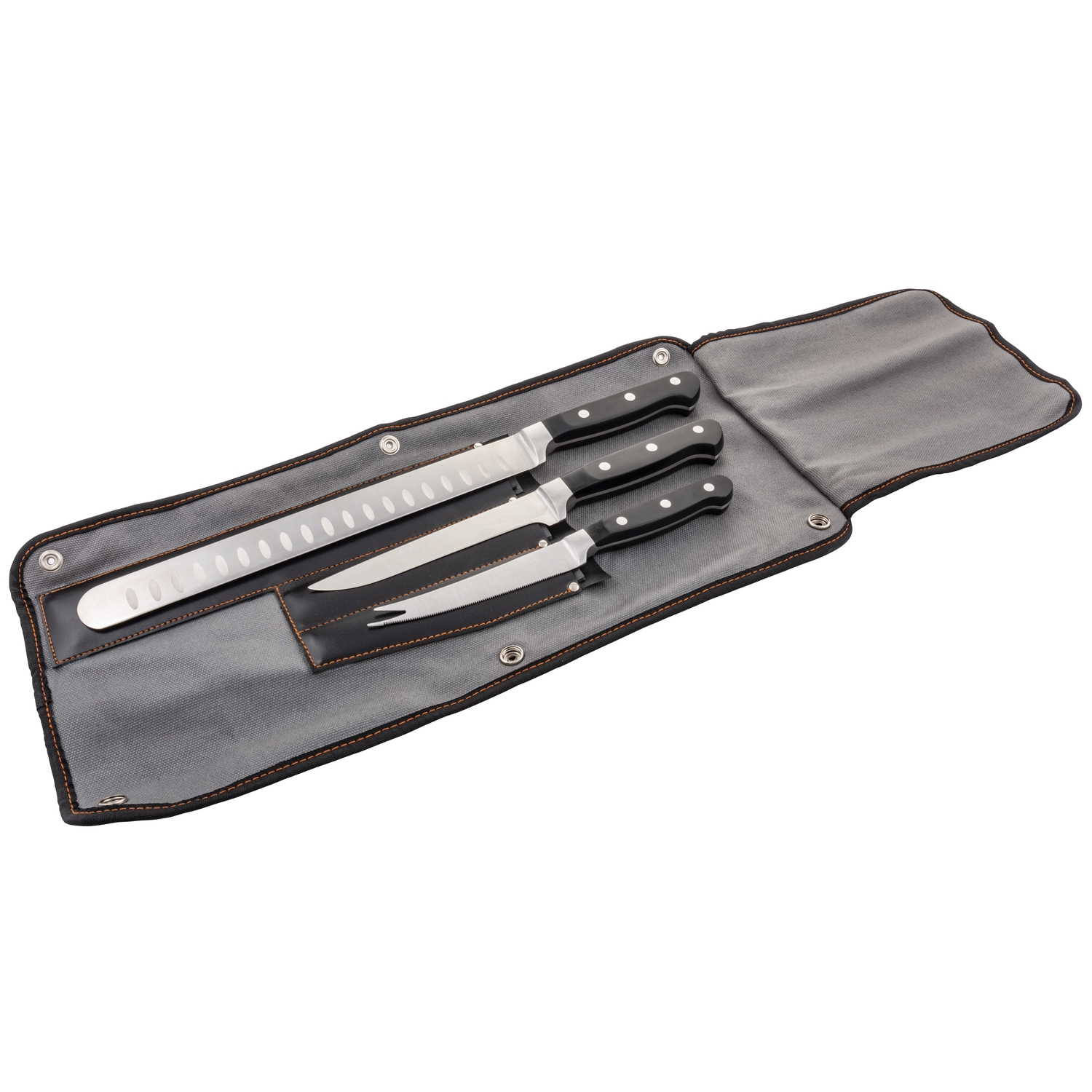 Oklahoma Joe\u0027s Blacksmith Stainless Steel Black/Silver Grilling Knife Set 3 pc - Intensery
