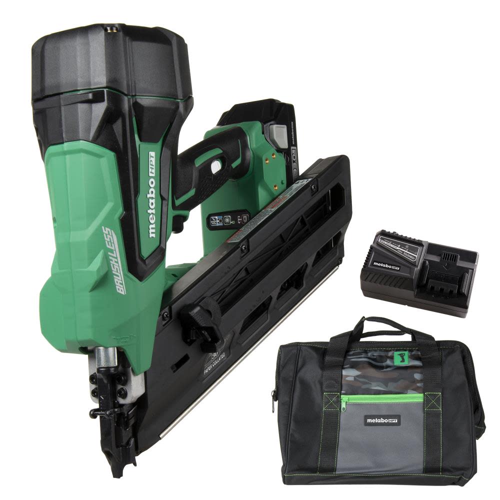 Metabo HPT 18 Volt Paper Collated Brushless Cordless Framing Nailer NR1890DCSM from Metabo HPT - Intensery