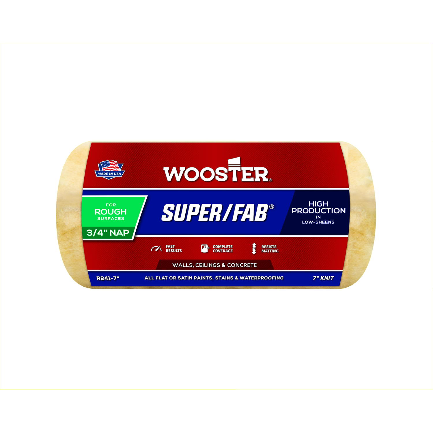 Wooster Super/Fab Knit 7 in. W X 3/4 in. Regular Paint Roller Cover 1 pk - Intensery