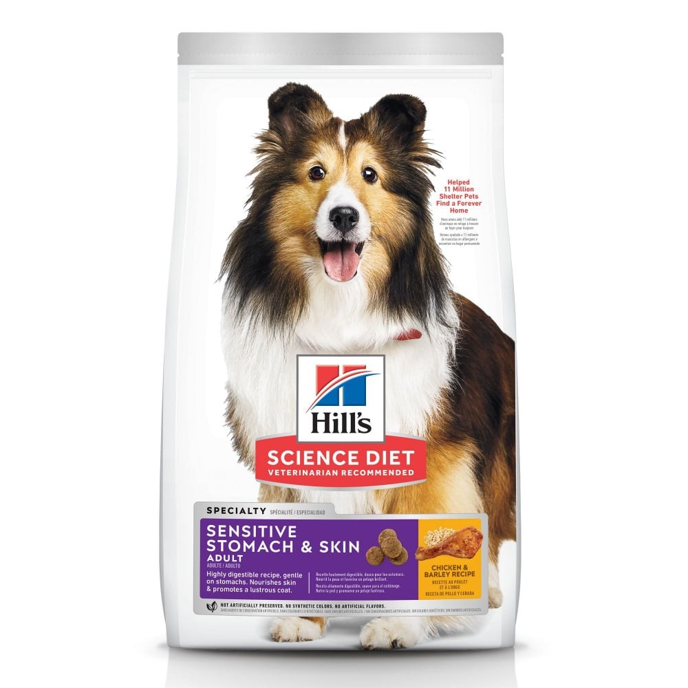 Hill's Science Diet Adult Sensitive Stomach and Skin Chicken and Barley Recipe Dry Dog Food - 30 lb Bag - Intensery