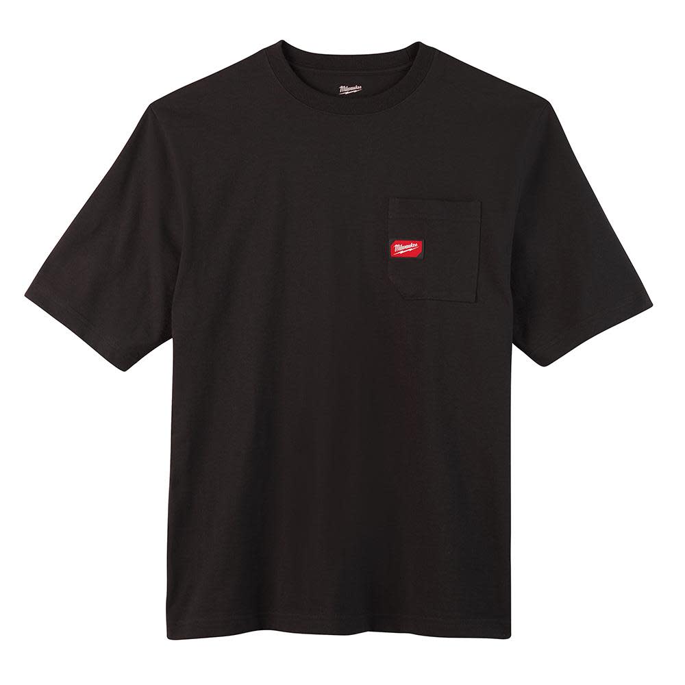 Heavy Duty Black Pocket Short Sleeve T-ShirtSmall - Intensery