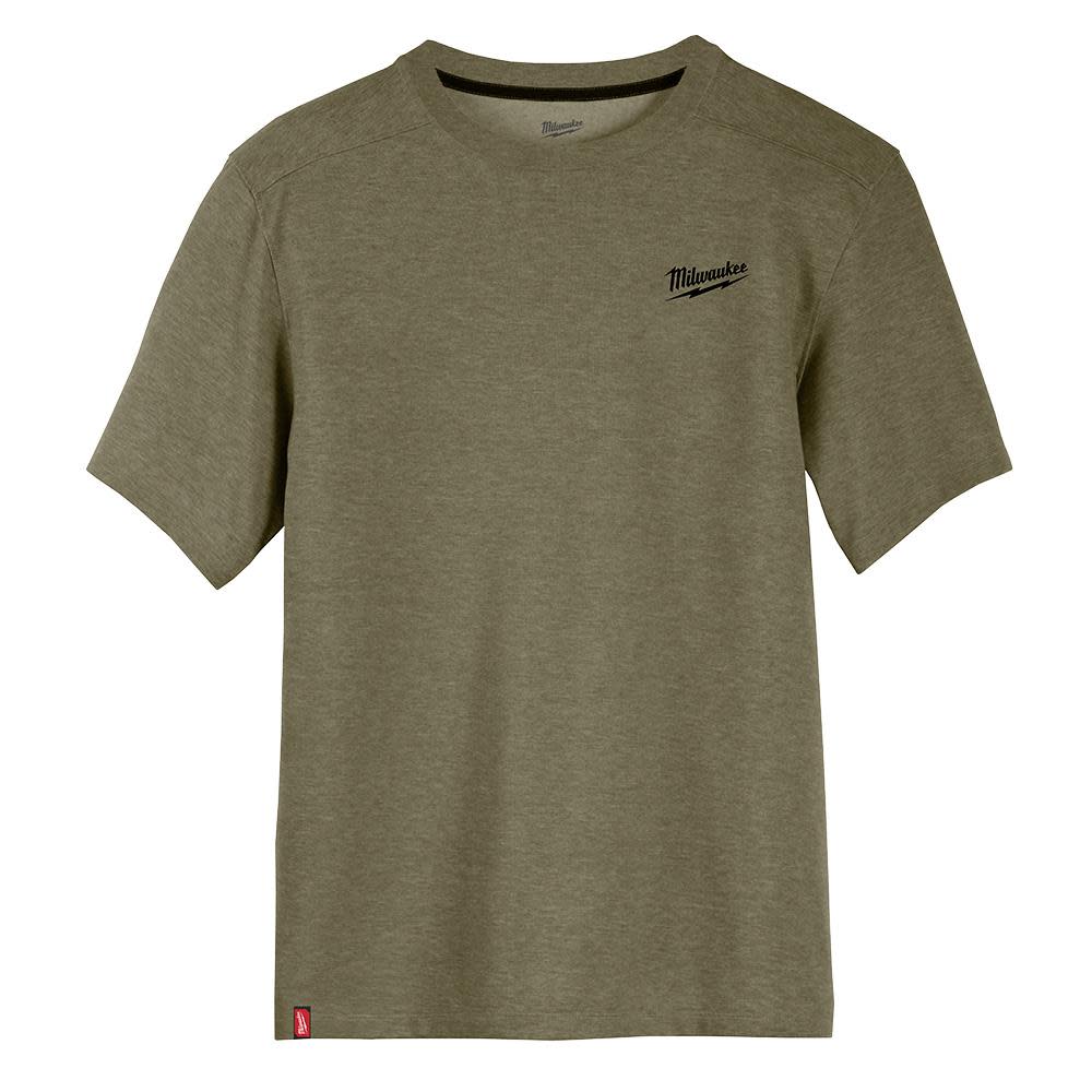 Milwaukee Hybrid Work Tee Short Sleeve Green 3X - Intensery