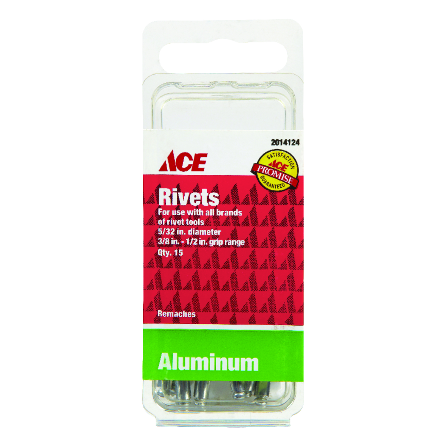Ace 5/32 in. D X 1/2 in. Aluminum Rivets Silver 15 pk - Intensery
