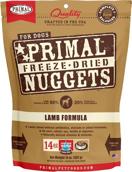 Primal Lamb Formula Nuggets Grain-Free Raw Freeze-Dried Dog Food - Intensery