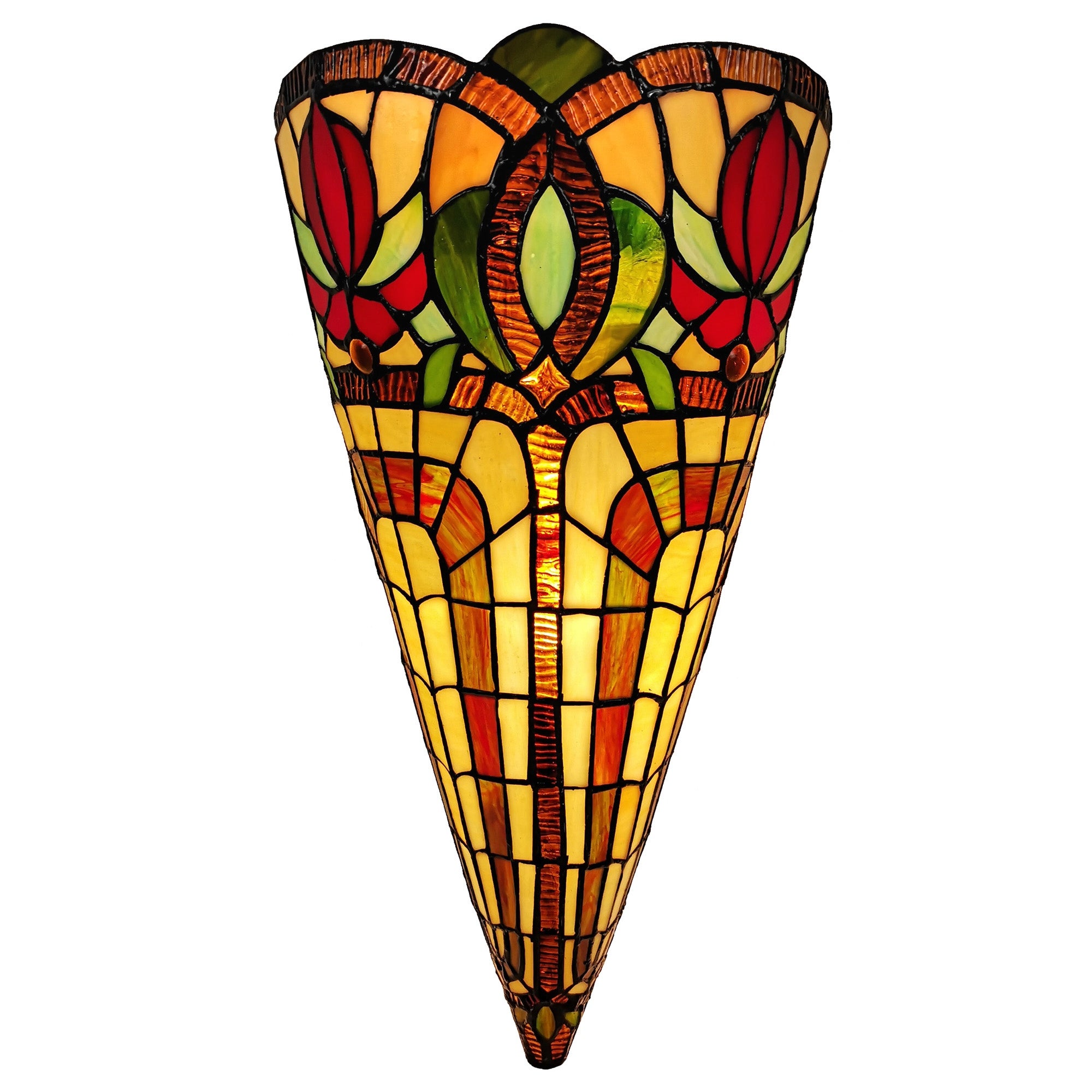Tiffany Style 2-light Wall Crowned Sconce Amora Lighting - Intensery