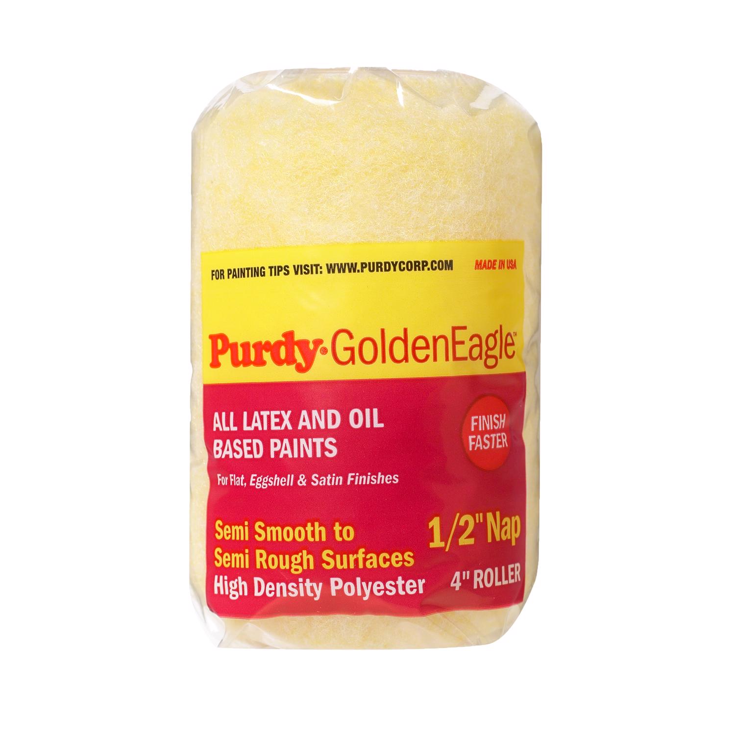 Purdy GoldenEagle Polyester 4 in. W X 1/2 in. Regular Paint Roller Cover 1 pk - Intensery