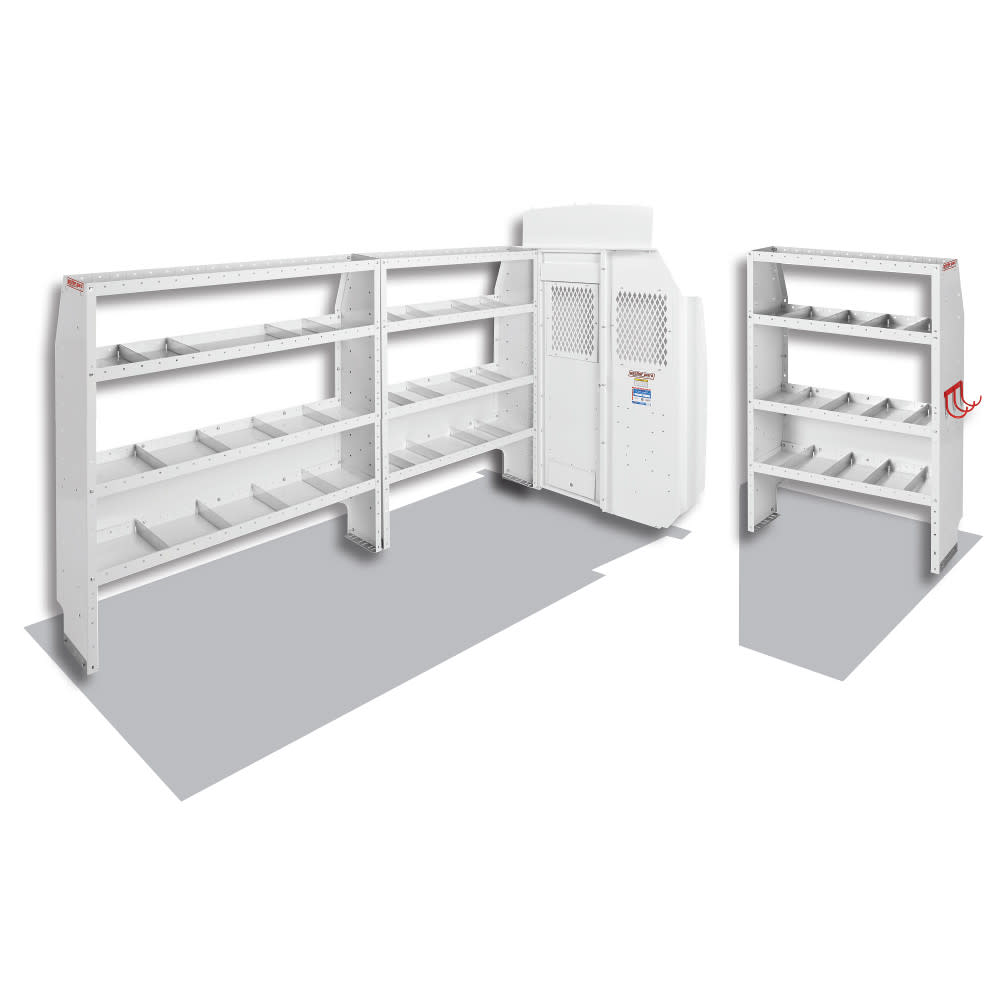 Commercial Shelving Package for High Roof， 148 Inch Wheel Base Ford Transit Vans - Intensery