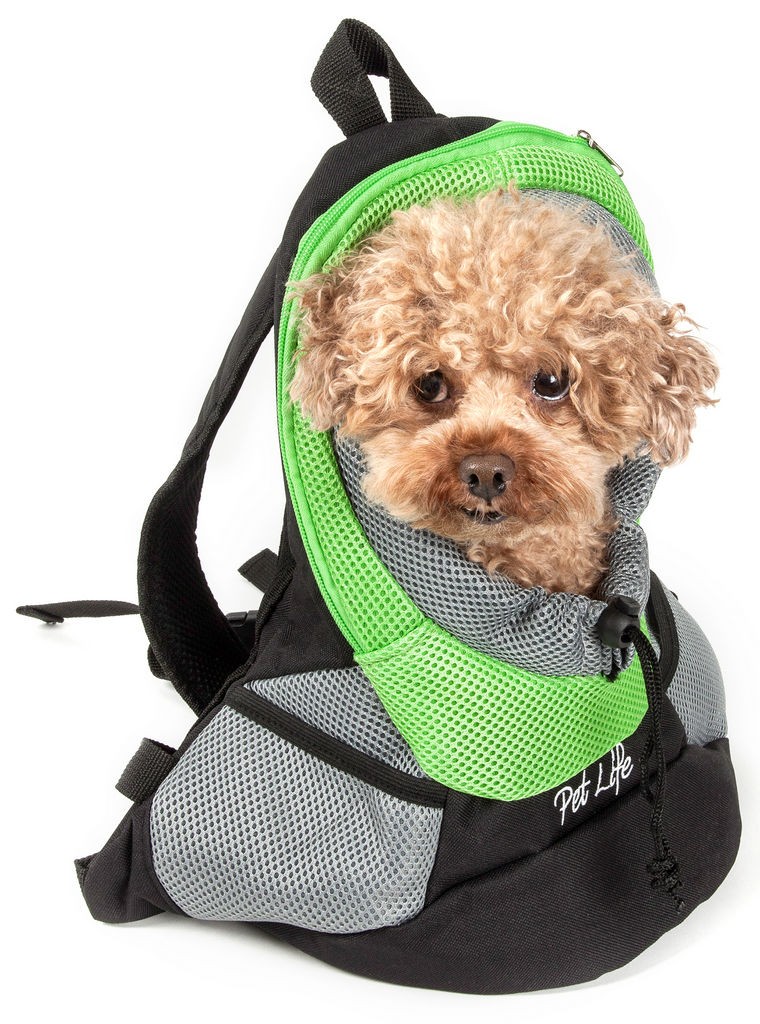Pet Life On-The-Go Supreme Travel Bark-Pack Backpack Pet Carrier in Green (One Size) - Pet Life B34GNMD - Intensery
