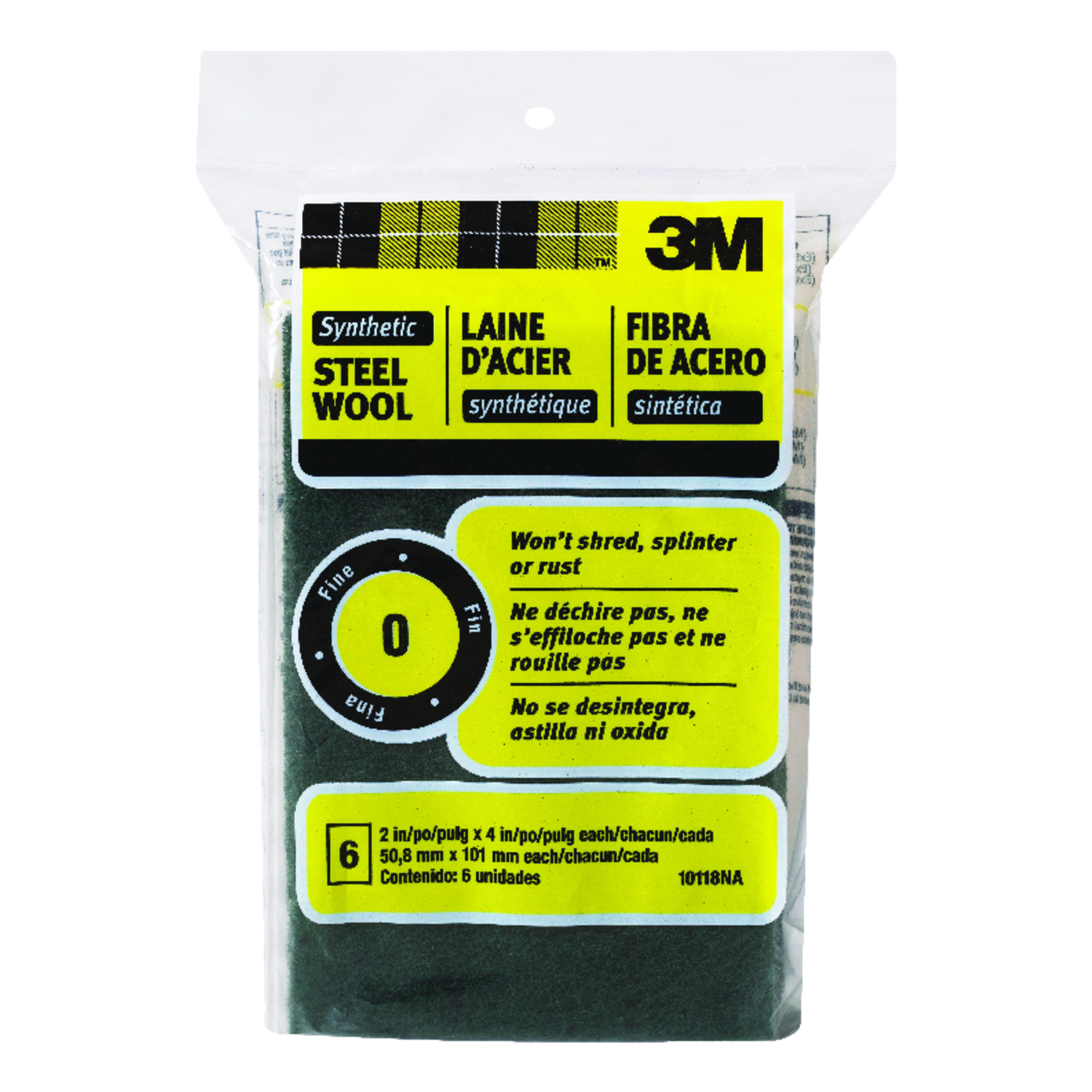 3M 0 Grade Fine Steel Wool Pad 6 pk - Intensery