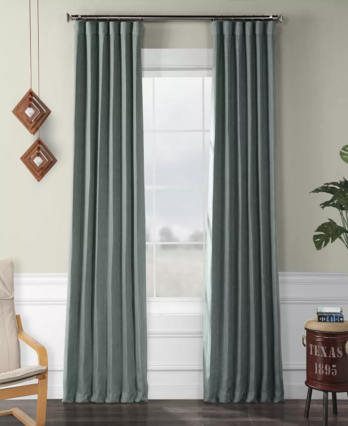 Exclusive Fabrics Furnishings Blackout Linen Curtain Panels - Intensery