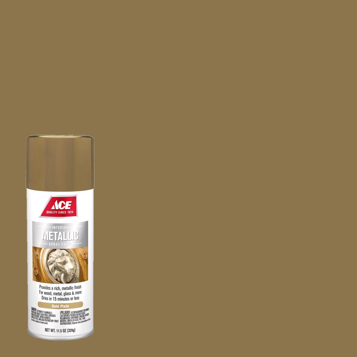 Ace Metallic Gold Plate Spray Paint 11.5 oz - Intensery