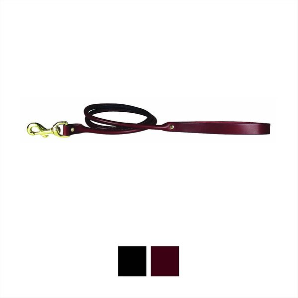 OmniPet Round Latigo Leather Dog Leash， 4-ft - Intensery