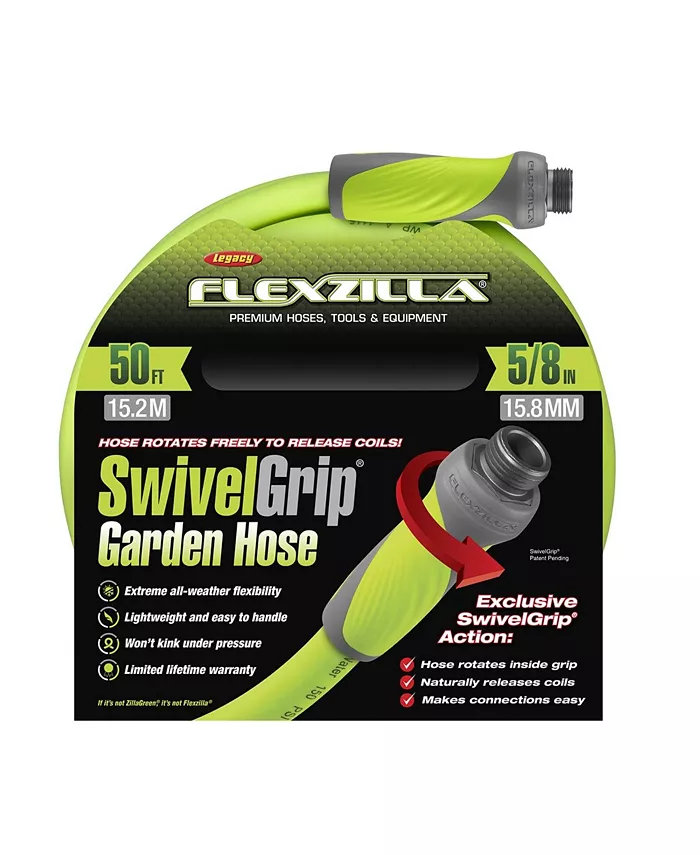 Flexon Flexzilla Garden Hose with SwivelGrip 50ft x .62inch - Intensery