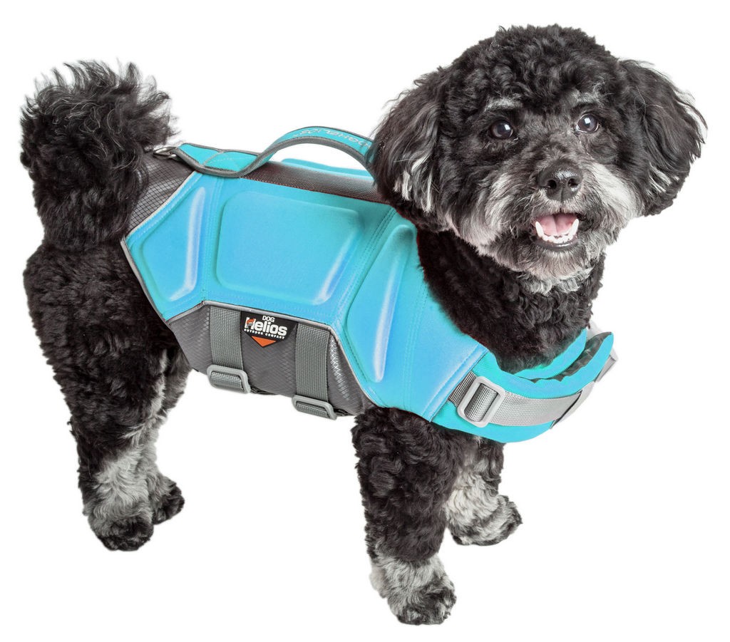 Dog Helios 'Tidal Guard' Multi-Point Strategically-Stitched Reflective Pet Dog Life Jacket Vest in Light Blue (Medium) - Pet Life HA18LBMD - Intensery