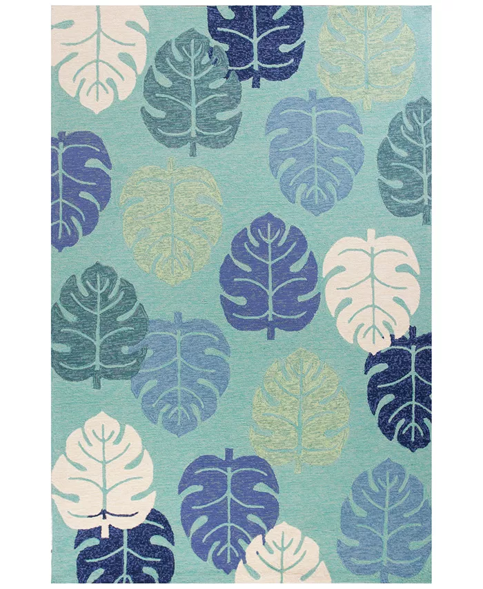 Kas Harbor Palms 4228 Turquoise Indoor Outdoor Area Rug - Intensery