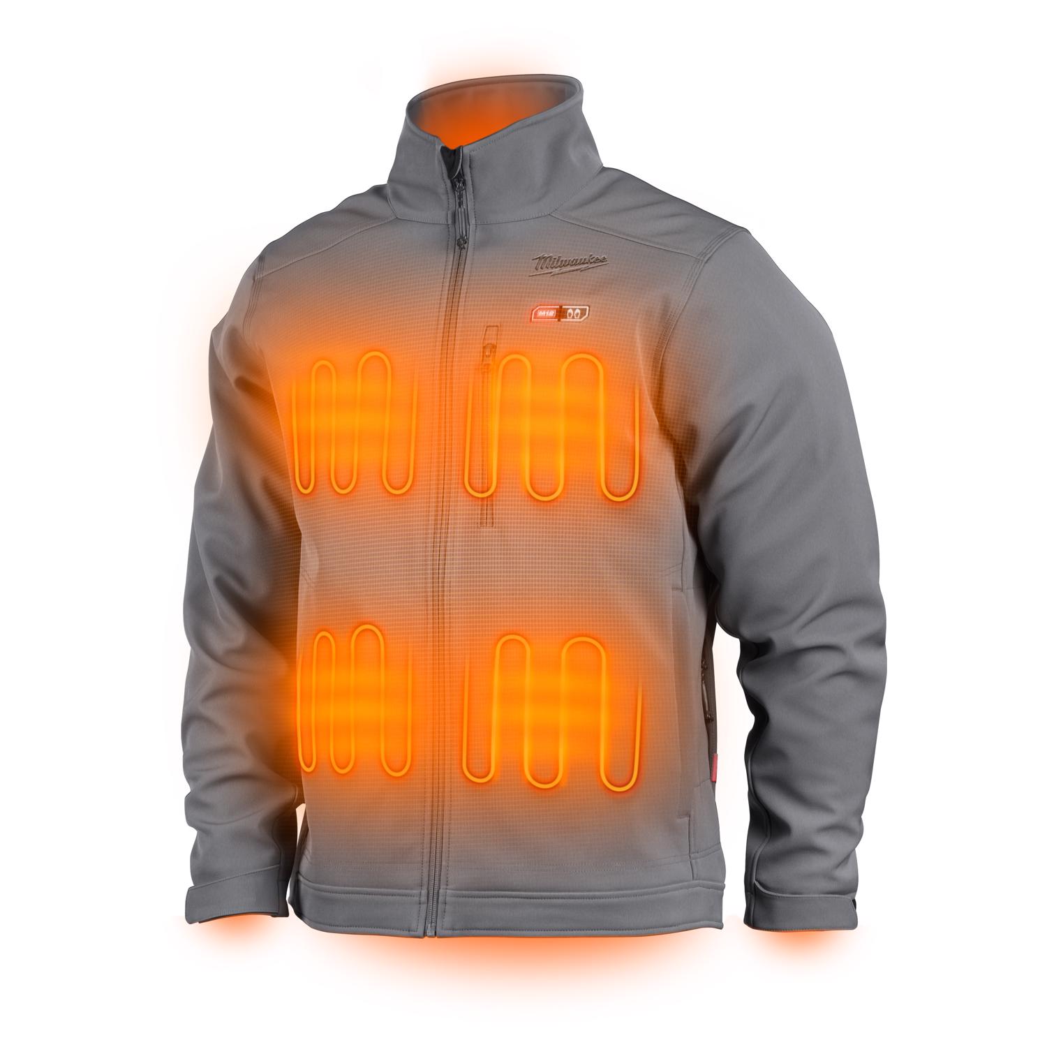 Milwaukee Tool M12 S Long Sleeve Men\u0027s Full-Zip Heated Jacket Kit Gray - Intensery