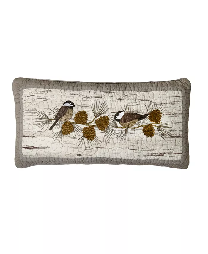 American Heritage Textiles Birch Forest Chickadee Decorative Pillow， 11