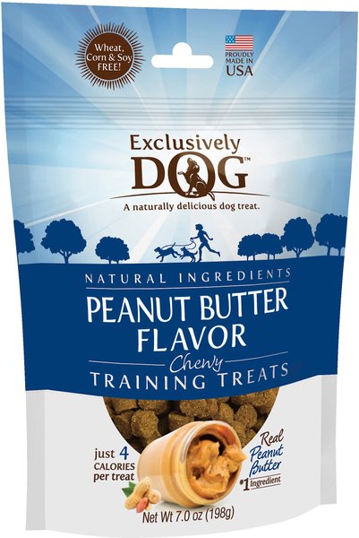 Exclusively Dog Peanut Butter Flavor Training Dog Treats， 7-oz bag - Intensery