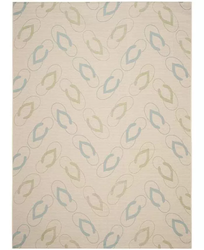 Safavieh Courtyard Beige and Aqua 8' x 11' Sisal Weave Outdoor Area Rug - Intensery