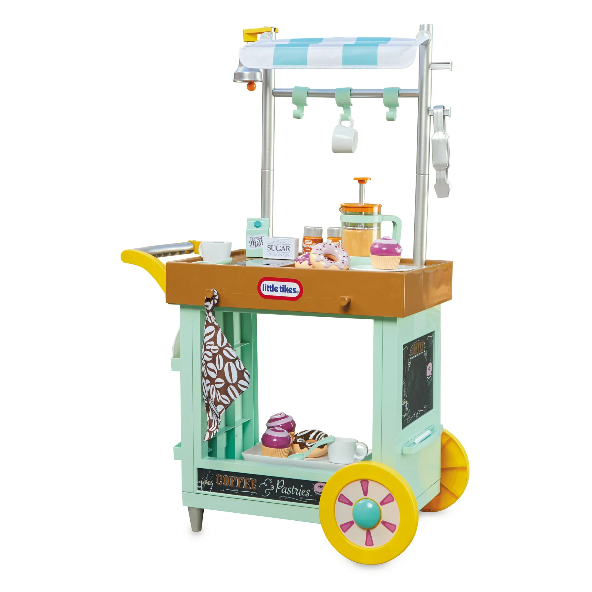 Little Tikes 2-in-1 Café Cart Pretend Food Cooking Toy Role Play Kitchen Playset - Intensery