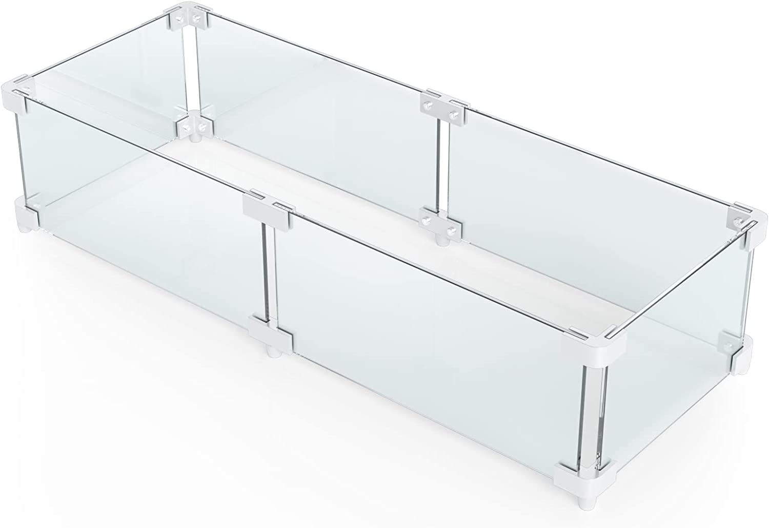 Rectangle Fire Pit Glass Wind Guard, 30 x 6 x 6 inch, Thick 5/16'' Heat-Resistant Tempered Glass Guard - Intensery