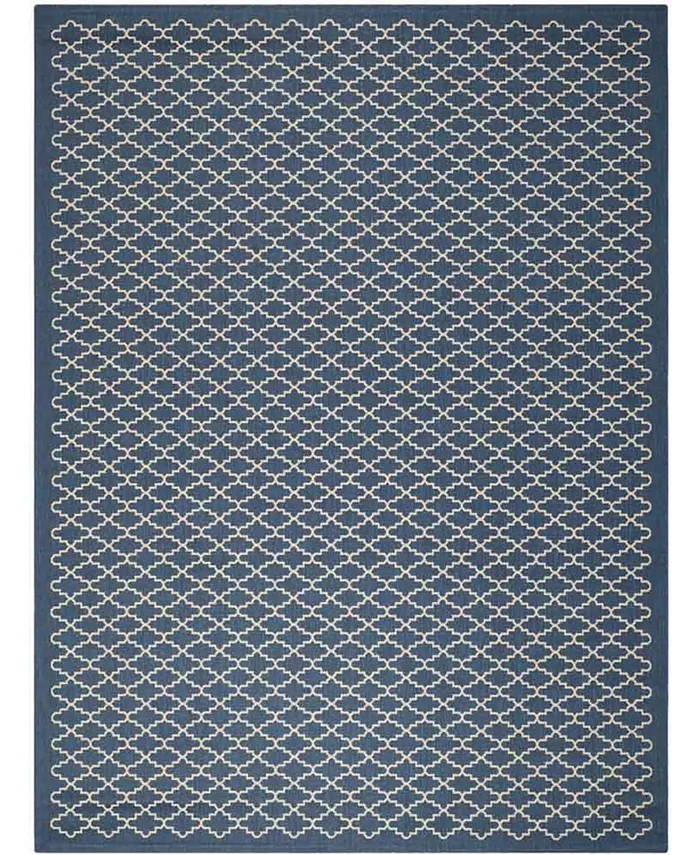 Safavieh Courtyard Navy and Beige 9' x 12' Sisal Weave Outdoor Area Rug - Intensery