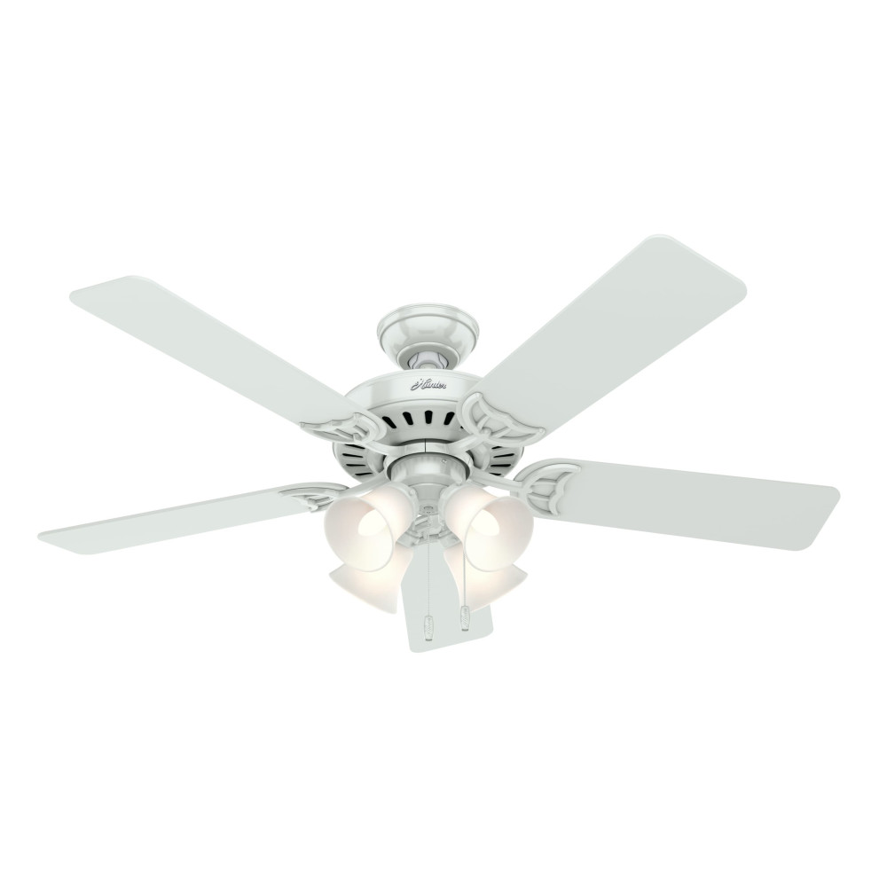 Hunter Studio Series Ceiling Fan 52 White White/Bleached Oak - Intensery