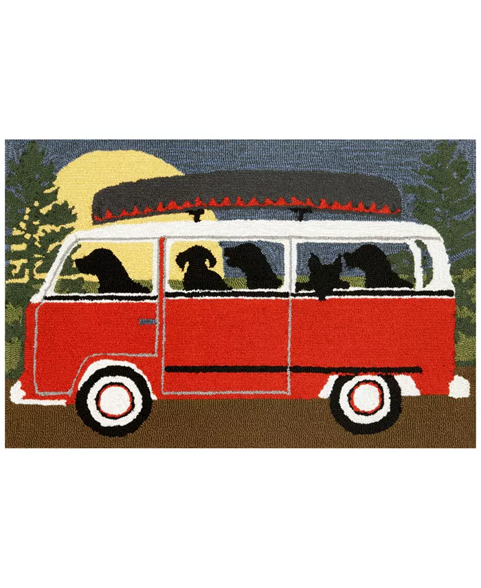 Liora Manne' Liora Manne Front Porch Indoor Outdoor Camping Trip Red 2' x 3' Area Rug - Intensery