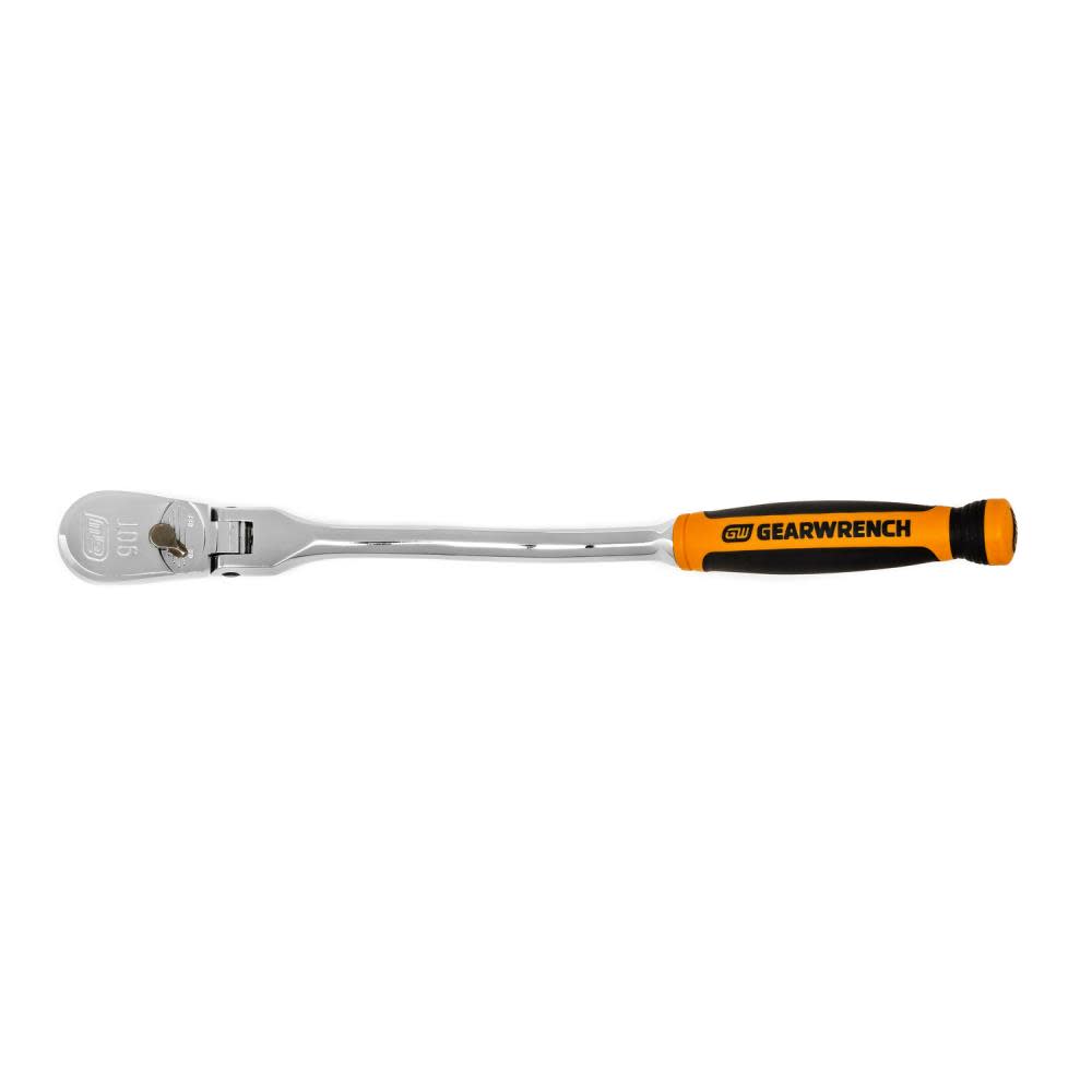 3/8 Drive 90 Tooth Dual Material Offset Flex Head Teardrop Ratchet 12-1/4 - Intensery