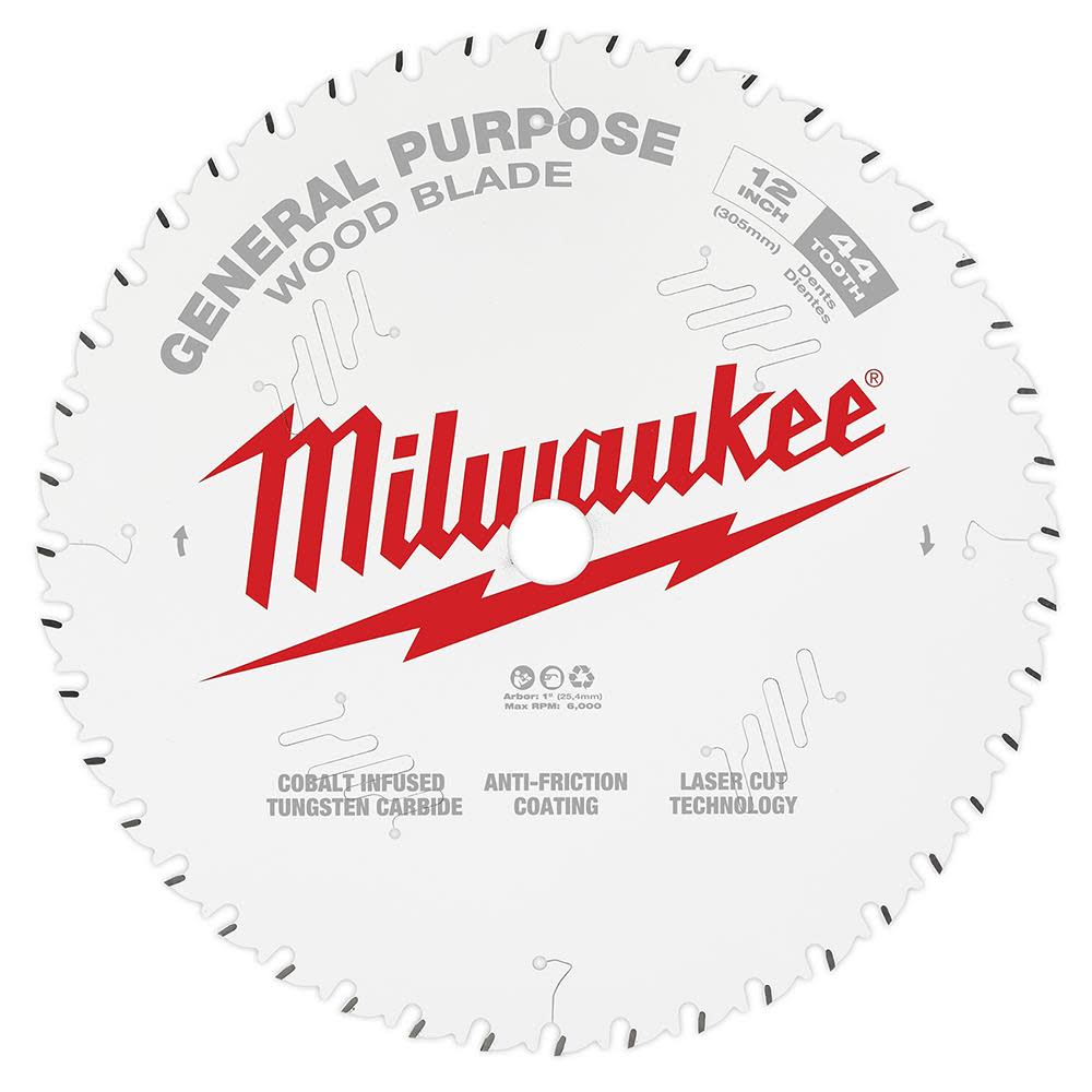 Milwaukee 12 in. 44T General Purpose Circular Saw Blade 48-40-1220 from Milwaukee - Intensery