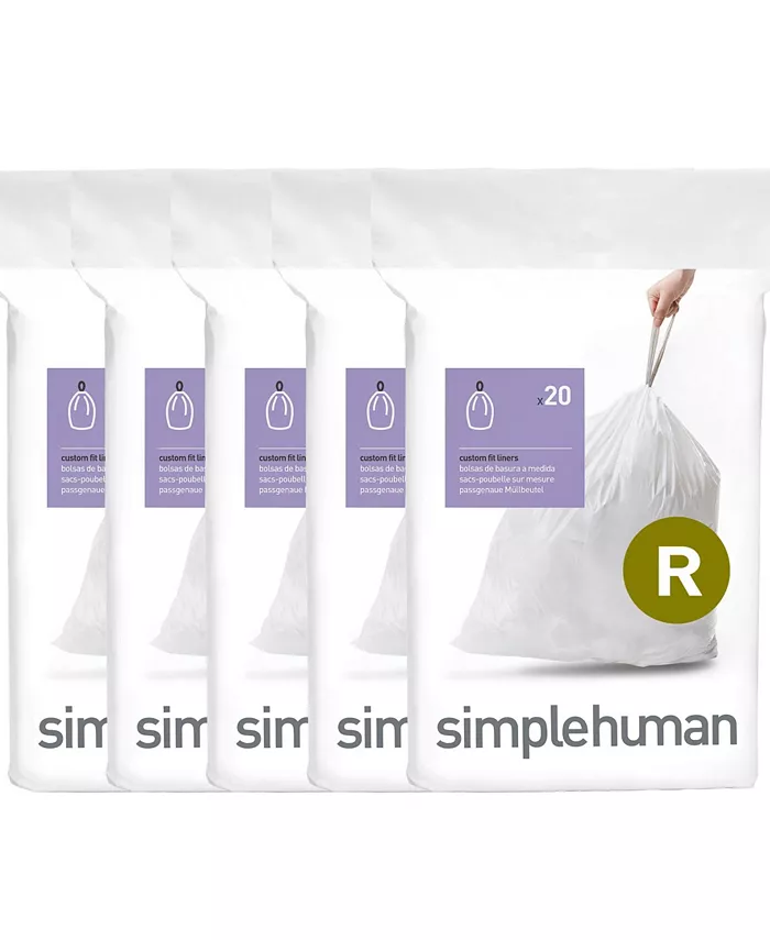 simplehuman Code R Custom Fit Liners， Pack of 100 - Intensery
