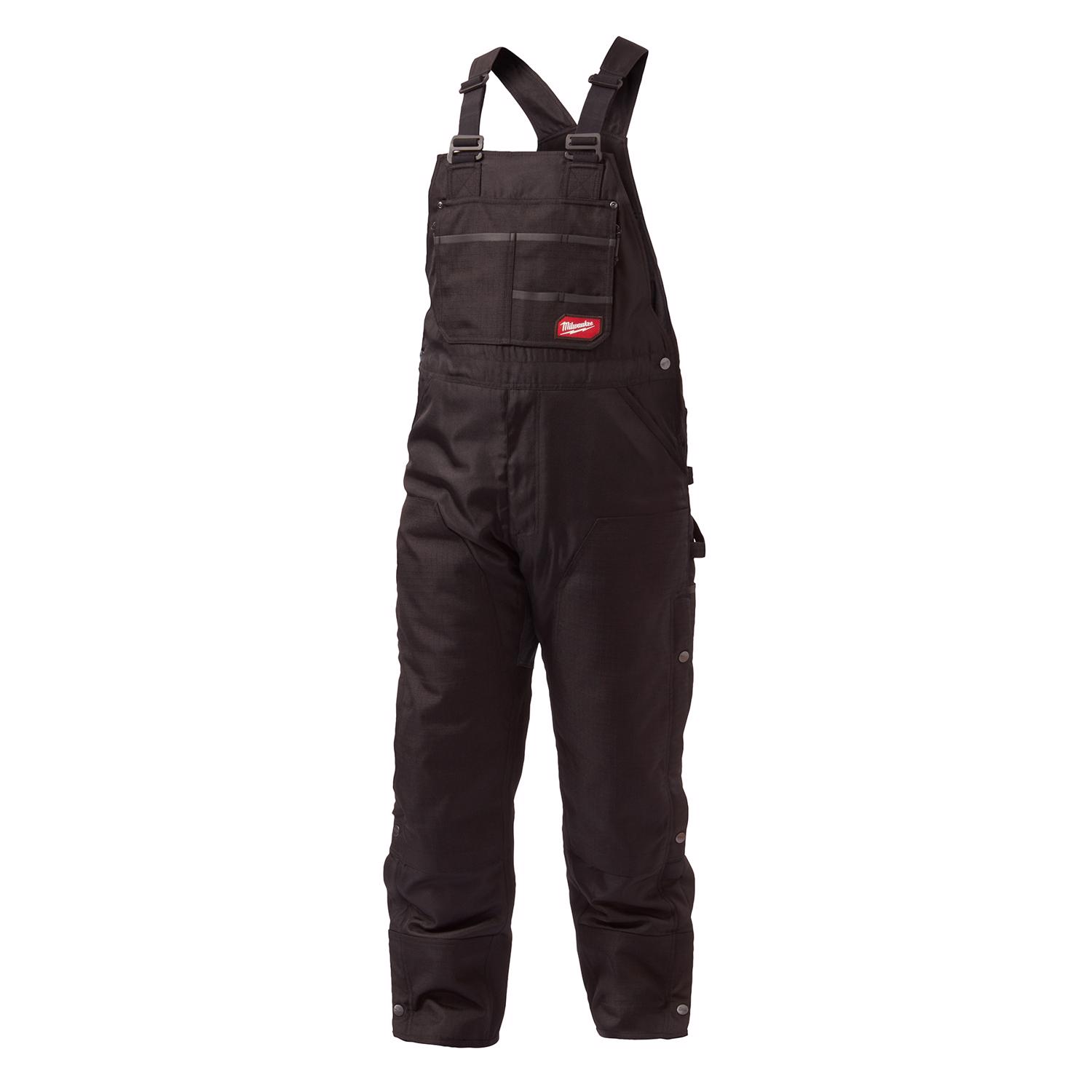 Milwaukee Gridiron Men\u0027s Cotton/Polyester Zip-to-Thigh Bib Overalls Black XL Short 1 pk - Intensery