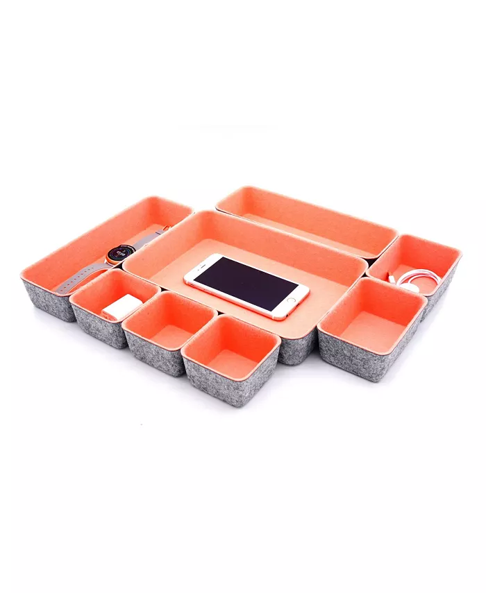 Welaxy Felt 8 Piece Drawer Organizer Tray Set - Intensery