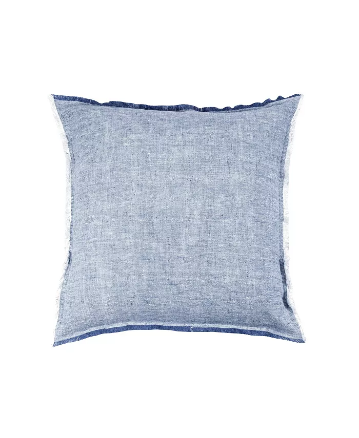 Anaya Home Chambray Blue Linen Down Alternative Throw Pillow - Intensery