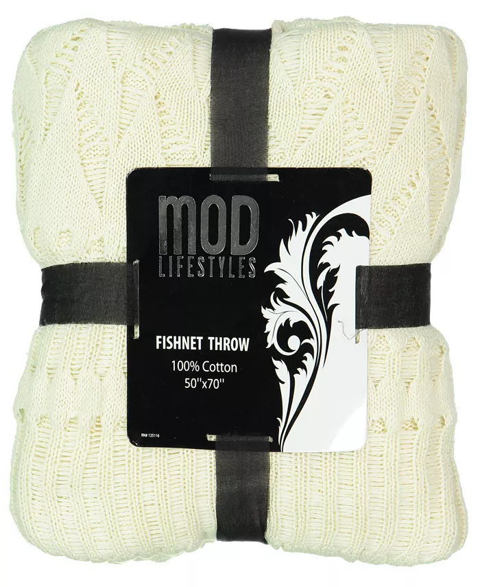 Mod Lifestyles Classic Throw Collection Cotton Fishnet Knit - Intensery