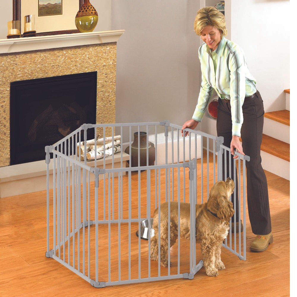 North States 3-in-1 Metal Superyard Pet Pen 6 Panels White 24