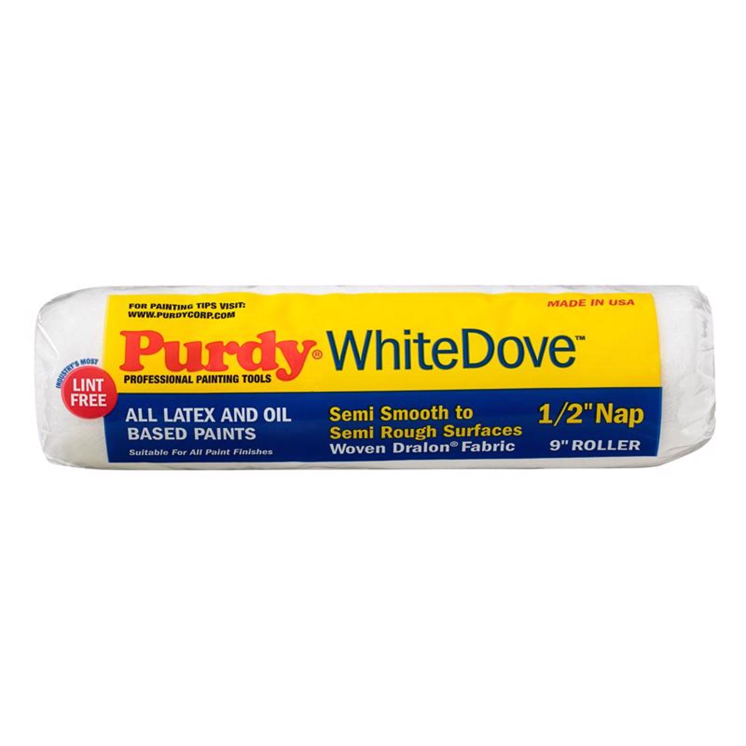 Purdy White Dove Woven Dralon Fabric 9 in. W X 1/2 in. Paint Roller Cover 1 pk - Intensery