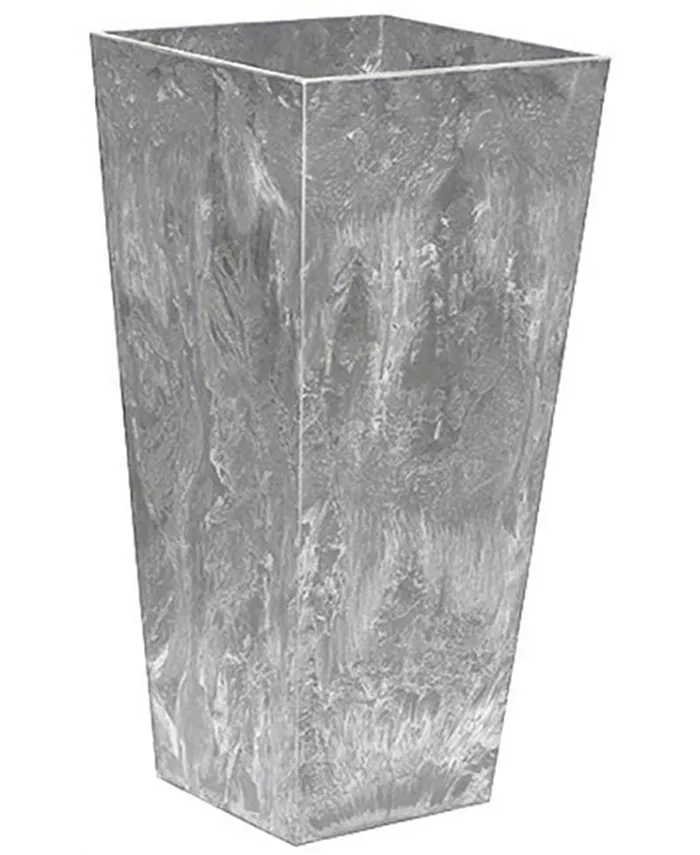 Novelty Artstone Ella Tall Square Planter Grey 19.5 inch - Intensery