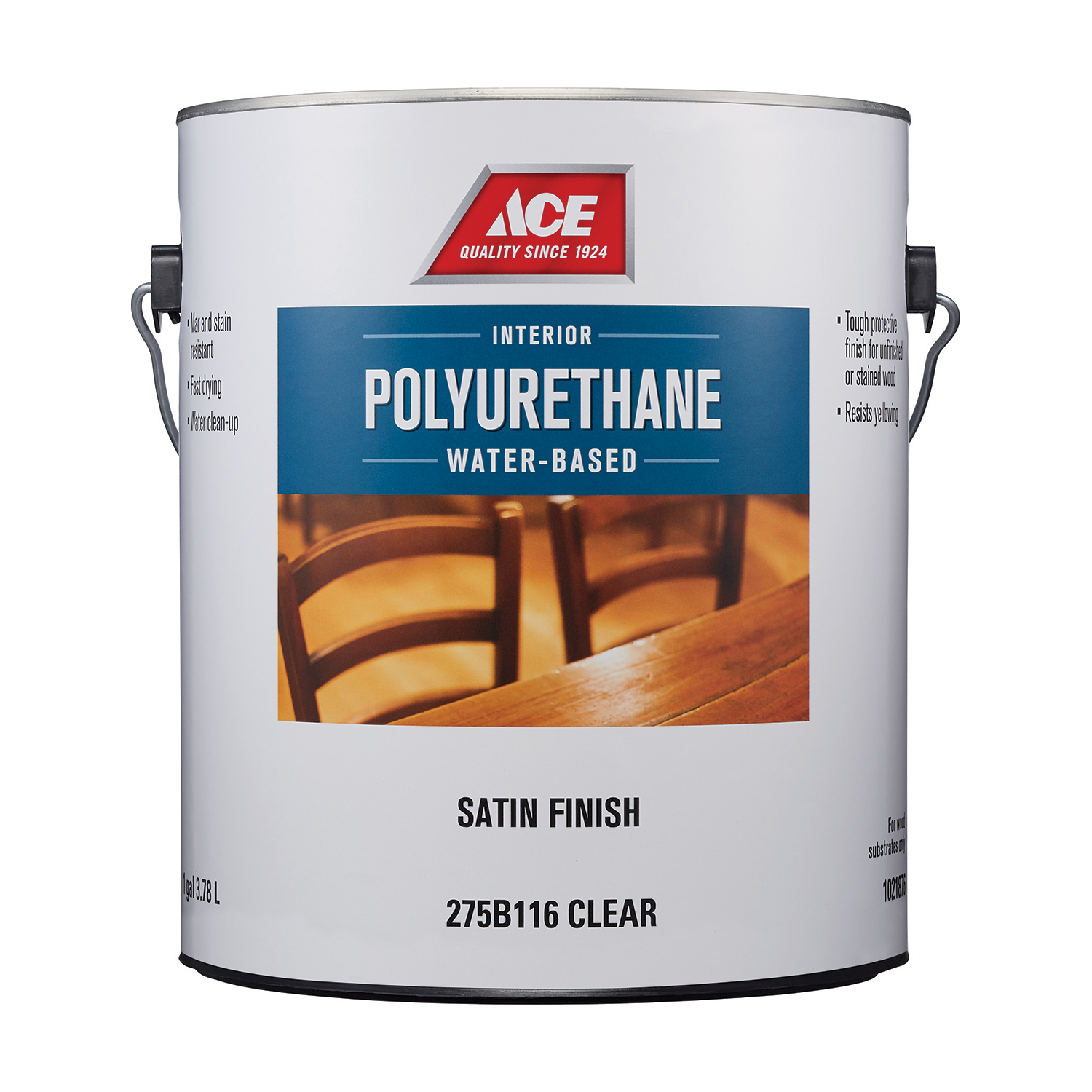 Ace Satin Clear Water-Based Polyurethane Wood Finish 1 gal - Intensery