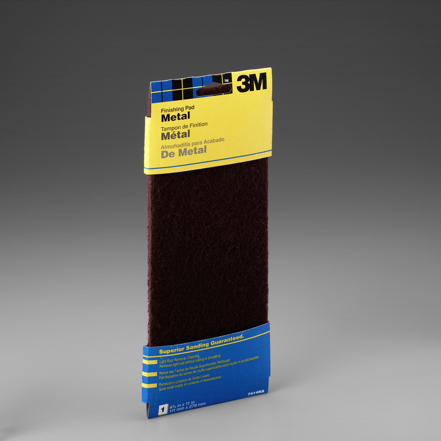 3M 11 in. L X 4-3/8 in. W Medium Heavy Duty Hand Sanding Pad - Intensery