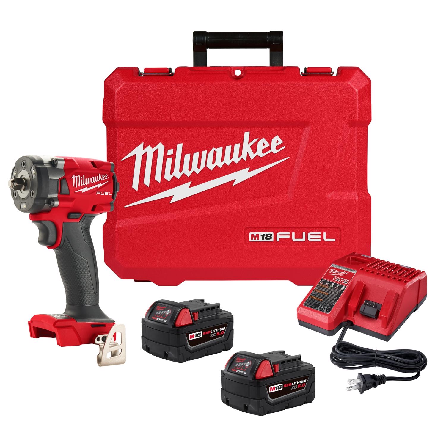 Milwaukee M18 FUEL 18 V 3/8 in. Cordless Brushless Compact Impact Wrench Kit (Battery \u0026 Charger) - Intensery