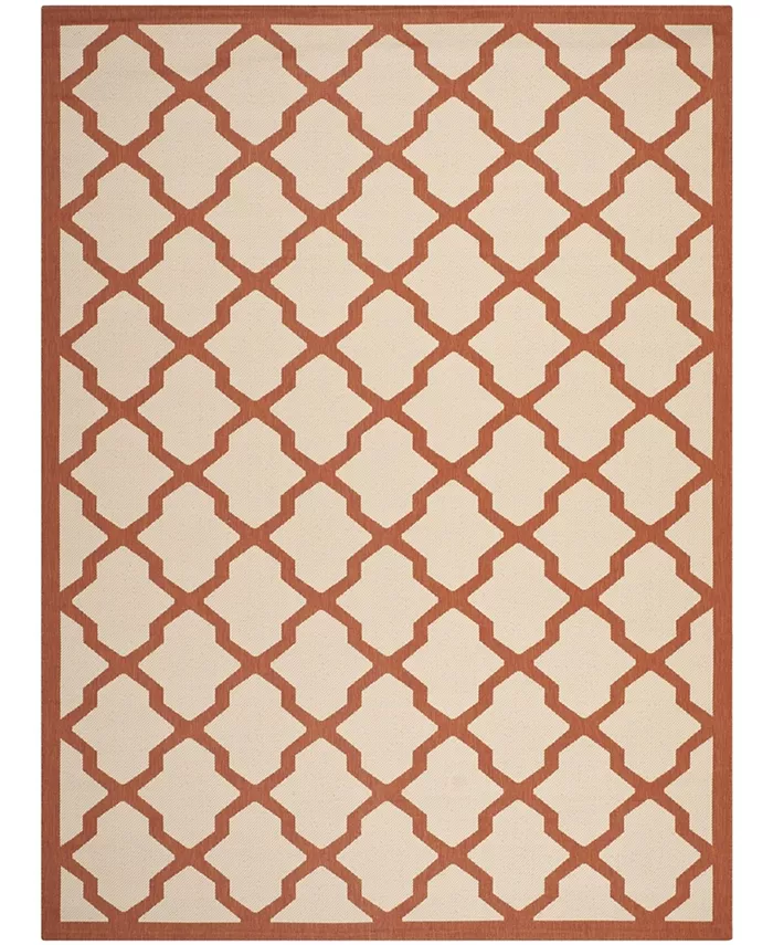 Safavieh Courtyard Beige and Terracotta 8' x 11' Sisal Weave Outdoor Area Rug - Intensery