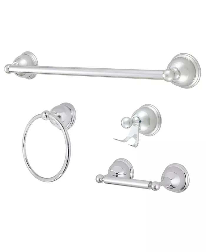 Kingston Brass Restoration 4-Pc. Bathroom Accessory Set in Polished Chrome - Intensery