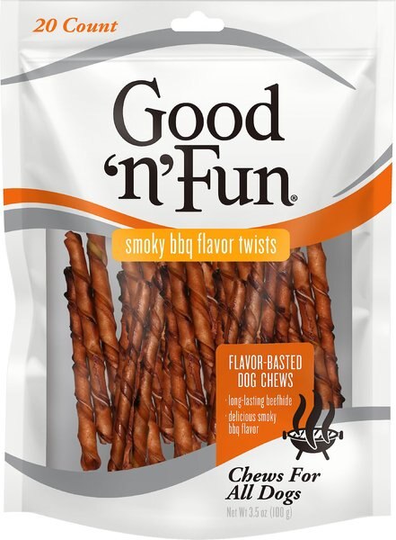 Good 'n' Fun Smoky BBQ Flavor Twists Dog Chews - Intensery