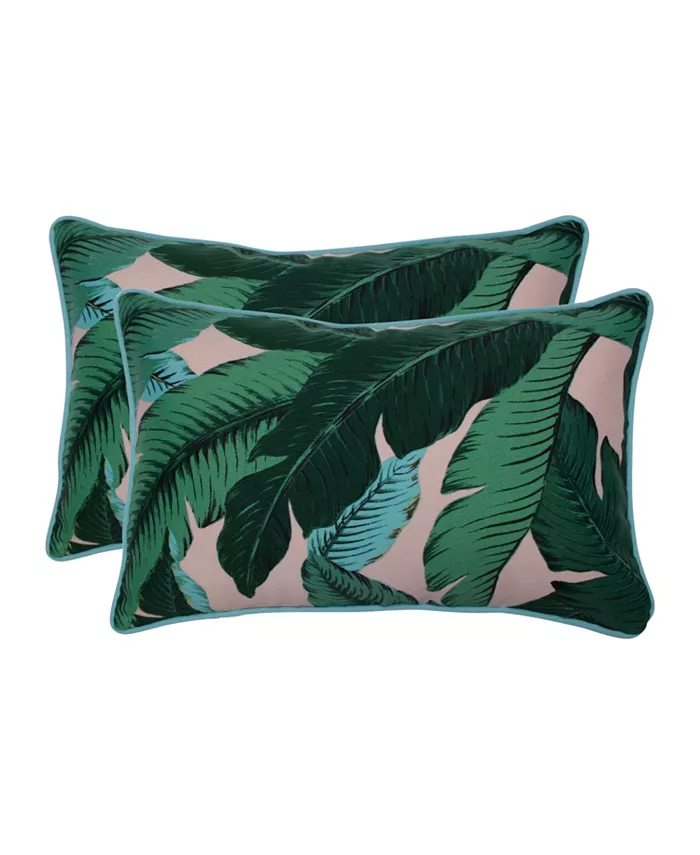 Pillow Perfect Swaying Palms Capri Rectangular Throw Pillow， Set of 2 - Intensery