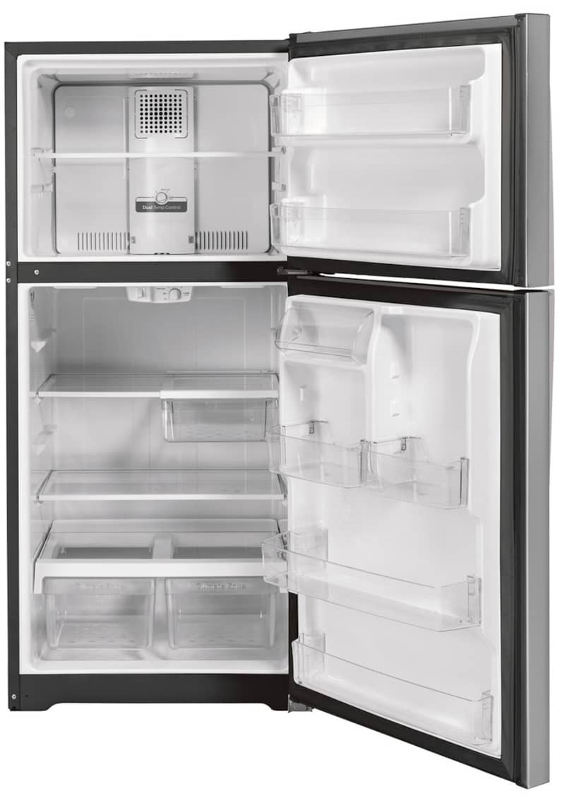 GE 21.9 Cu. Ft. Fingerprint Resistant Stainless Steel Garage Ready Top-Freezer Refrigerator - Intensery